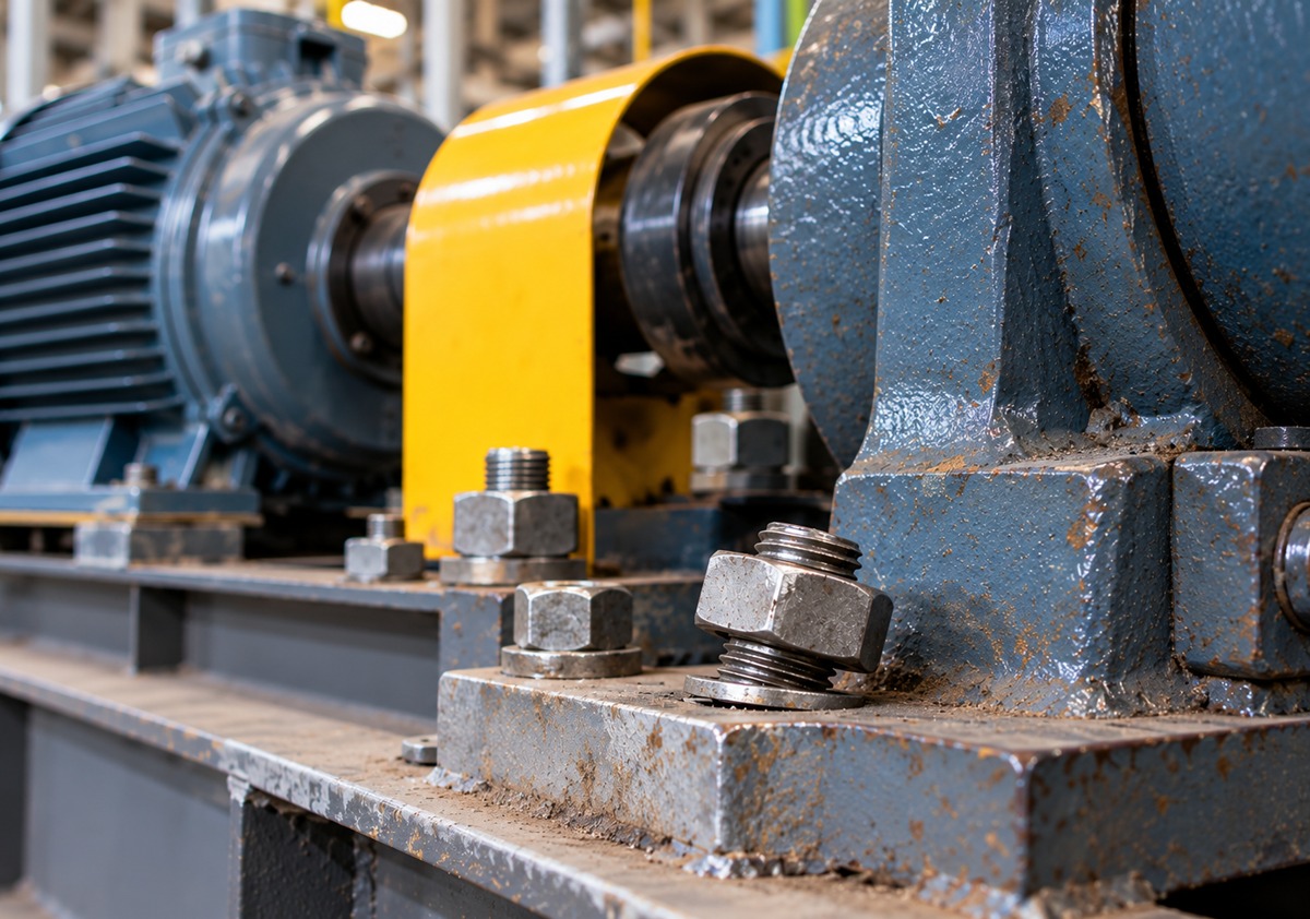 Loose Bolt On Industrial Machinery Base